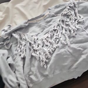 We The Free Gray Fringe Top